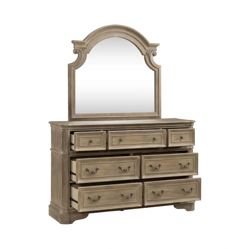 Magnolia Manor Panel Bed, Dresser and Mirror Set