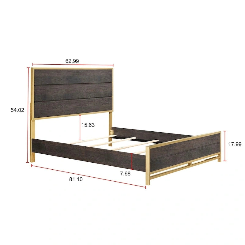 Wedro 4 Piece Dark Brown Rustic Panel Bedroom Set