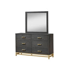 Wedro 4 Piece Dark Brown Rustic Panel Bedroom Set