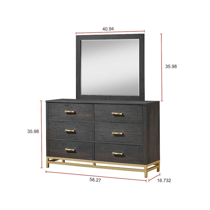 Wedro 4 Piece Dark Brown Rustic Panel Bedroom Set