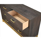 Wedro 4 Piece Dark Brown Rustic Panel Bedroom Set