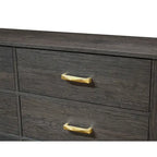 Wedro 4 Piece Dark Brown Rustic Panel Bedroom Set