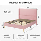 Full/Queen/King Size Bed Frame Upholstered Platform Velvet