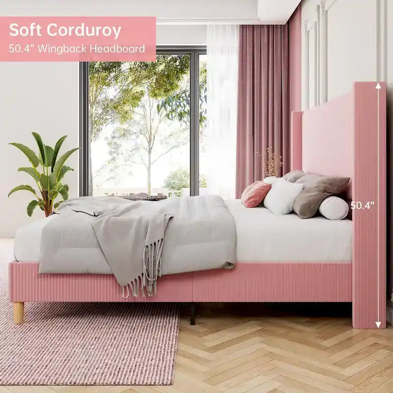 Full/Queen/King Size Bed Frame Upholstered Platform Velvet