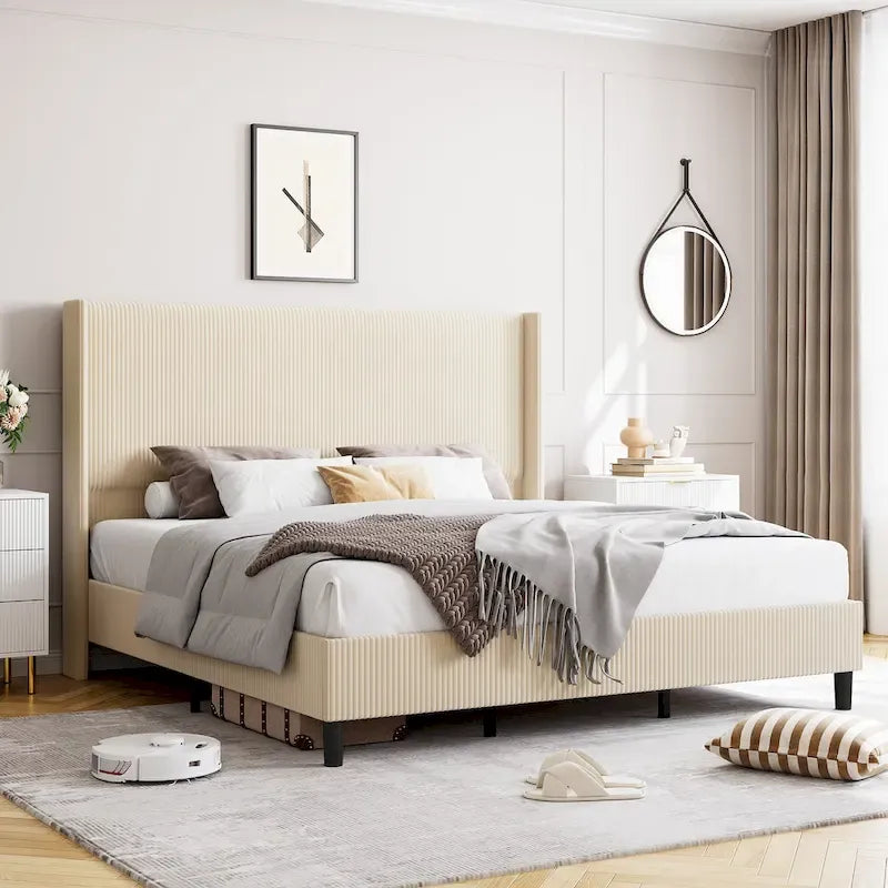 Full/Queen/King Size Bed Frame Upholstered Platform Velvet