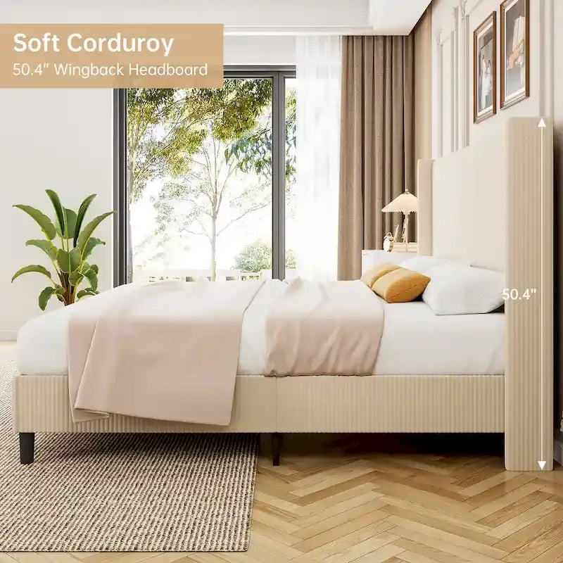 Full/Queen/King Size Bed Frame Upholstered Platform Velvet