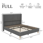 Full/Queen/King Size Bed Frame Upholstered Platform Velvet