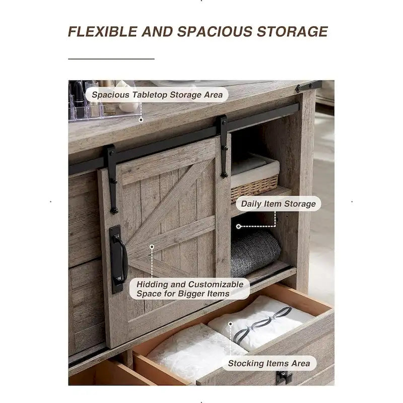 Farmhouse Dresser, Chest of Drawer, Dresser TV Stand, Storage Dresser