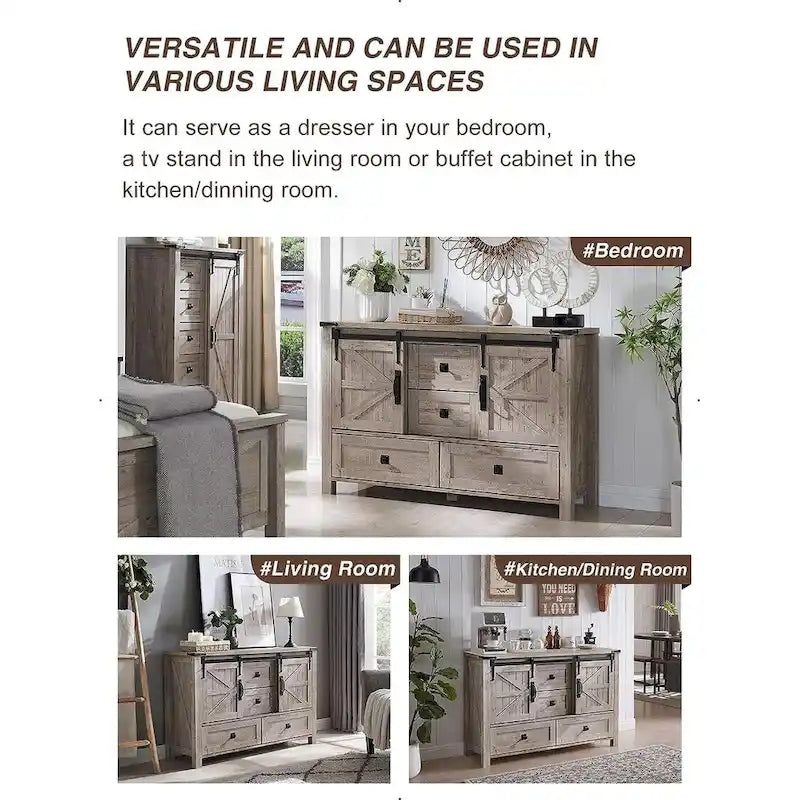 Farmhouse Dresser, Chest of Drawer, Dresser TV Stand, Storage Dresser