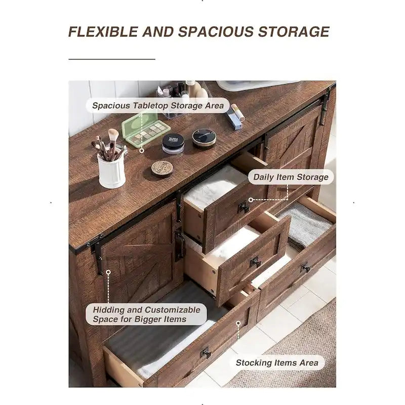 Farmhouse Dresser, Chest of Drawer, Dresser TV Stand, Storage Dresser
