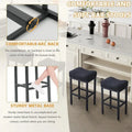 XINMICS Bar Stools, 27 Inches Modern Counter Height Bar Stools, Metal Legs Backless Upholstered Saddle Stool Chair