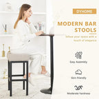 XINMICS Bar Stools, 27 Inches Modern Counter Height Bar Stools, Metal Legs Backless Upholstered Saddle Stool Chair