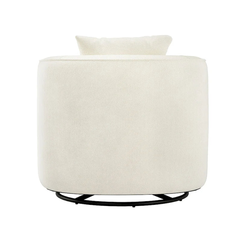 LUE BONA Swivel Accent Armchair Fabric Blend, Modern Upholstered Barrel Chair Living Room Sofa Chair