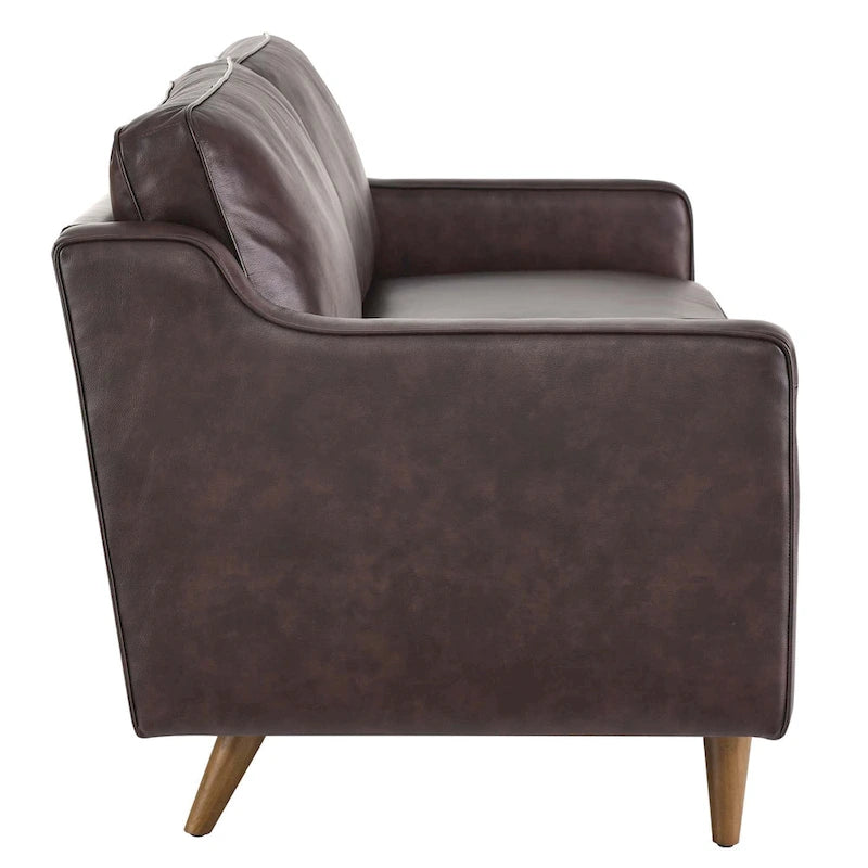 Impart Mid-century Modern Top-grain Leather Sofa