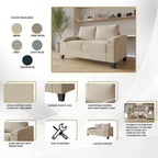 CraftPorch Simple Style Linen Upholstered 3-Piece Living Room Set