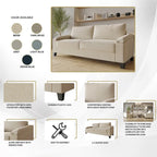 CraftPorch Simple Style Linen Upholstered 3-Piece Living Room Set
