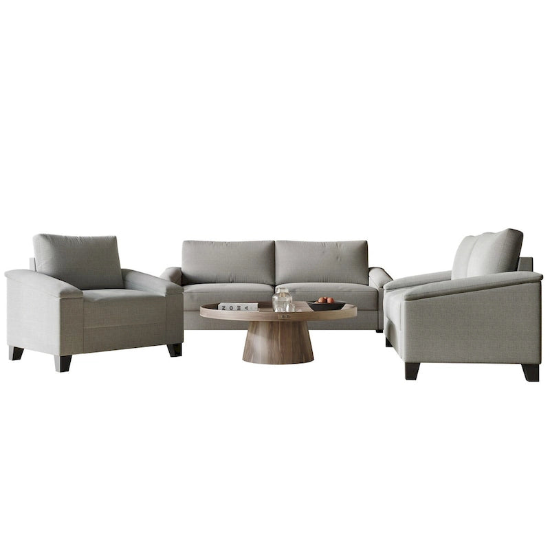CraftPorch Simple Style Linen Upholstered 3-Piece Living Room Set