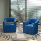 SEYNAR Modern Glam Velvet 360 Degree Swivel Open-Back Accent Armchair Set of 2