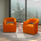 SEYNAR Modern Glam Velvet 360 Degree Swivel Open-Back Accent Armchair Set of 2