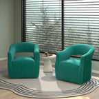 SEYNAR Modern Glam Velvet 360 Degree Swivel Open-Back Accent Armchair Set of 2