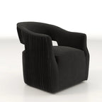 SEYNAR Modern Glam Velvet 360 Degree Swivel Open-Back Accent Armchair Set of 2