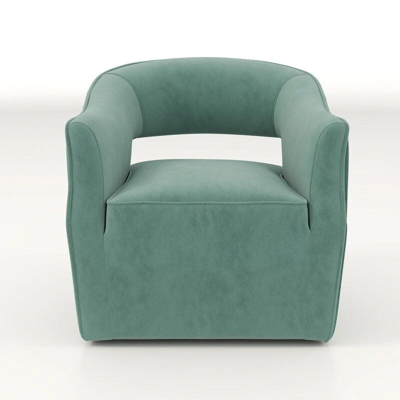 SEYNAR Modern Glam Velvet 360 Degree Swivel Open-Back Accent Armchair Set of 2