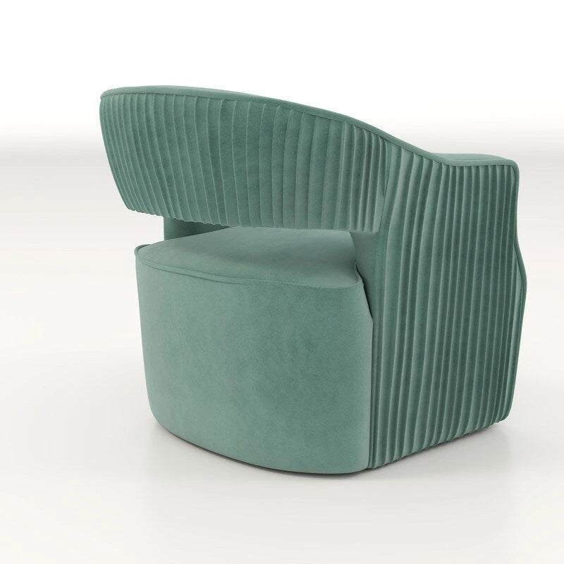 SEYNAR Modern Glam Velvet 360 Degree Swivel Open-Back Accent Armchair Set of 2