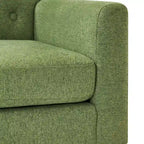 LUE BONA Modern Upholstered Accent Chair Linen Fabric Button Tufted Armchair with Solid Wood Frame - 28.5 W X 27.25 D X 33.75 H
