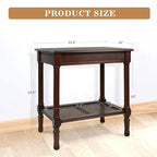 Copper Grove Reine Cream Side Table with Rattan Shelf