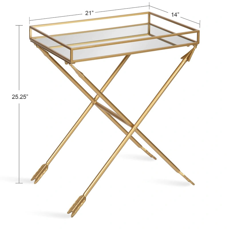 Silver Orchid Jalabert Arrow Metal Accent Table - 21x14x26