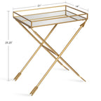 Silver Orchid Jalabert Arrow Metal Accent Table - 21x14x26