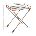 Silver Orchid Jalabert Arrow Metal Accent Table - 21x14x26