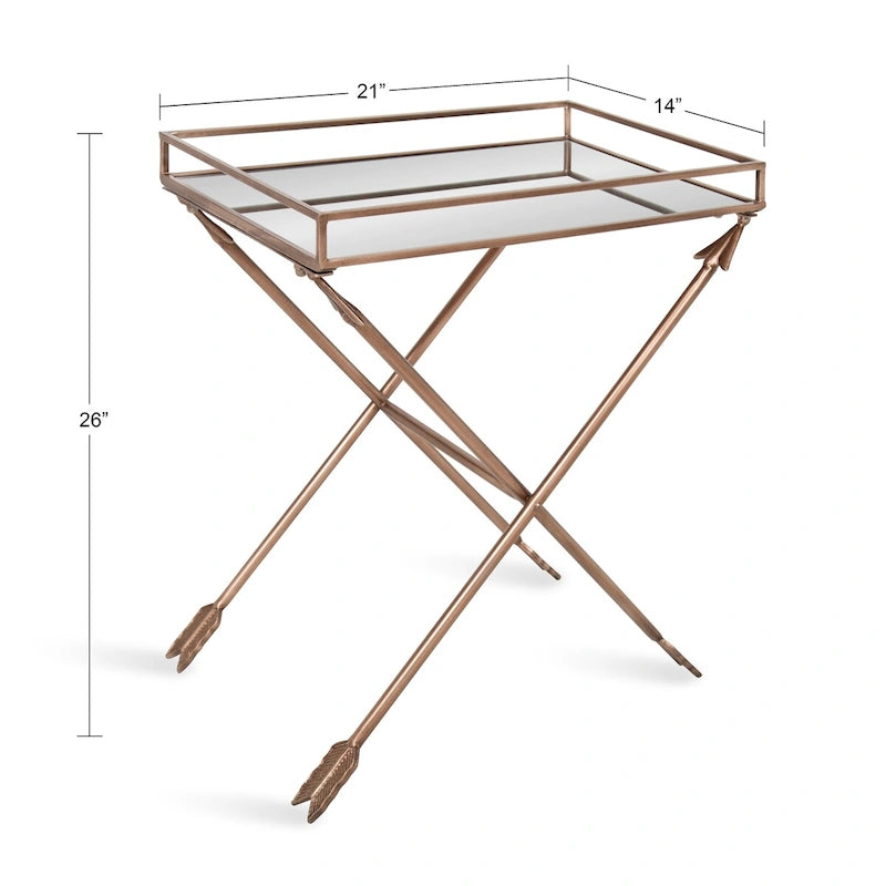Silver Orchid Jalabert Arrow Metal Accent Table - 21x14x26