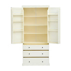 77inch Farmhouse Kitchen Pantry, Freestanding Tall Cupboard Storage Cabinet with 3 Adjustable Shelves, 8 Door Shelves, 3 Drawers