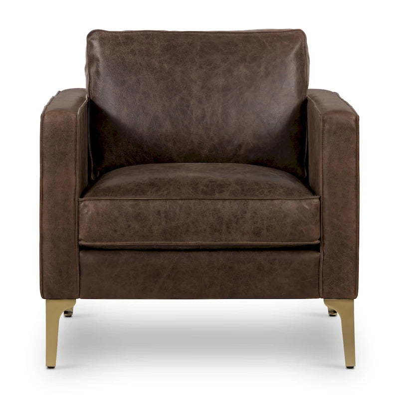 Poly & Bark Mateo Lounge Chair - Full Grain Genuine Italian Leather