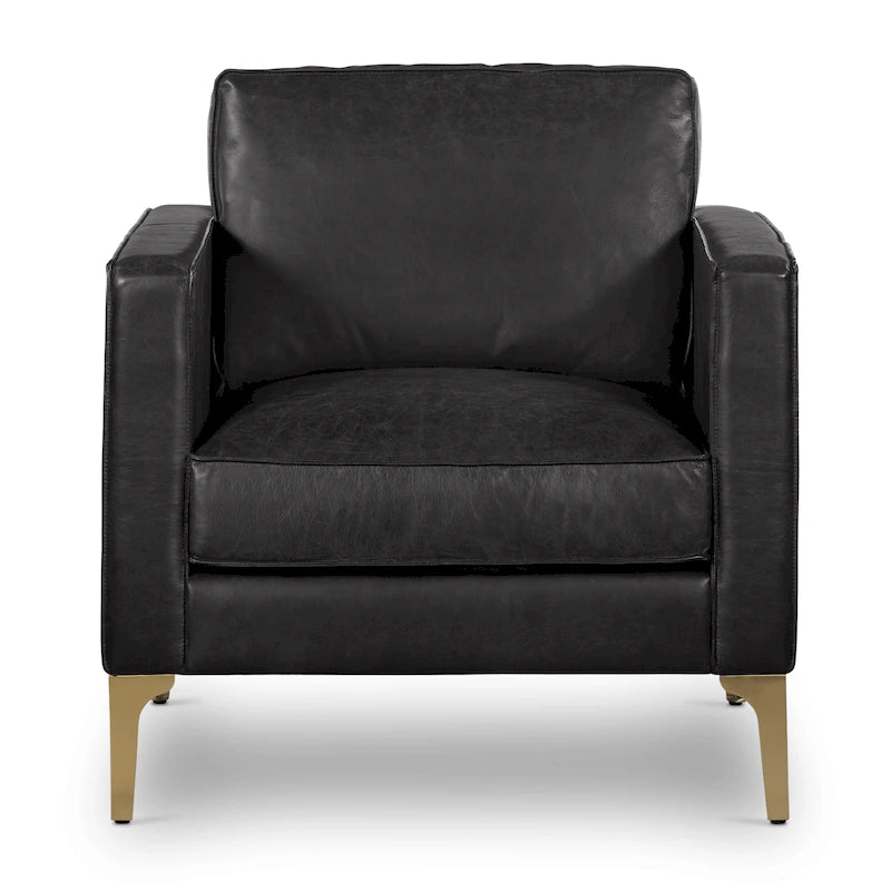 Poly & Bark Mateo Lounge Chair - Full Grain Genuine Italian Leather