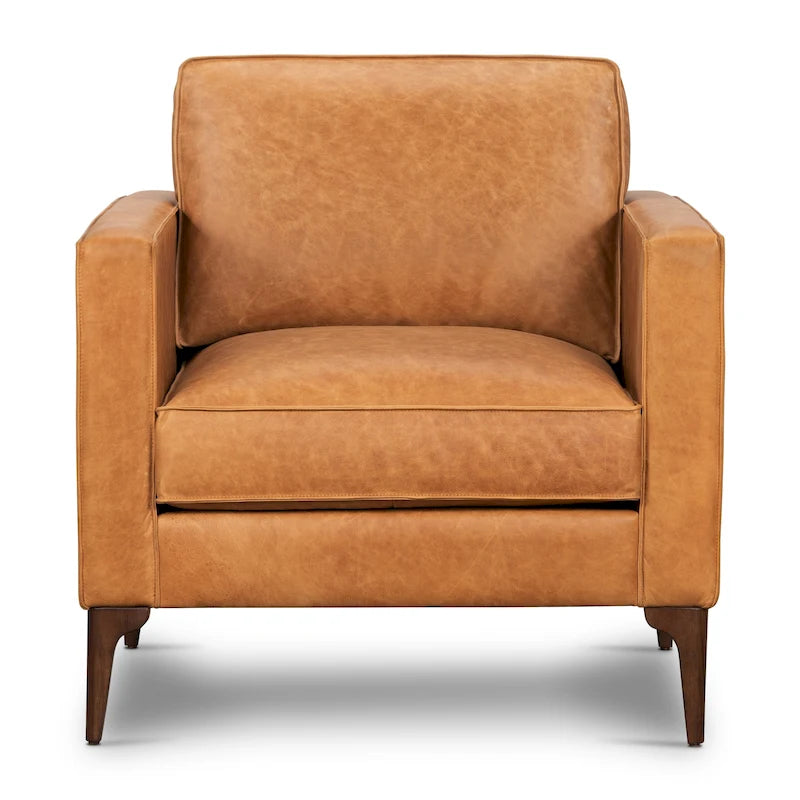 Poly & Bark Mateo Lounge Chair - Full Grain Genuine Italian Leather