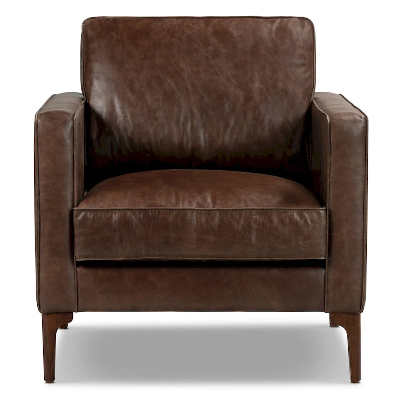 Poly & Bark Mateo Lounge Chair - Full Grain Genuine Italian Leather
