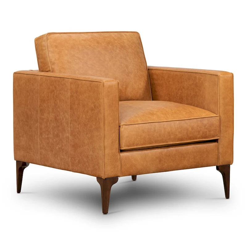 Poly & Bark Mateo Lounge Chair - Full Grain Genuine Italian Leather
