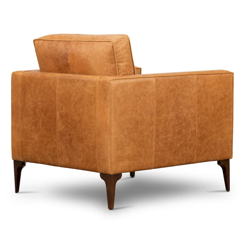 Poly & Bark Mateo Lounge Chair - Full Grain Genuine Italian Leather