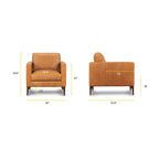 Poly & Bark Mateo Lounge Chair - Full Grain Genuine Italian Leather