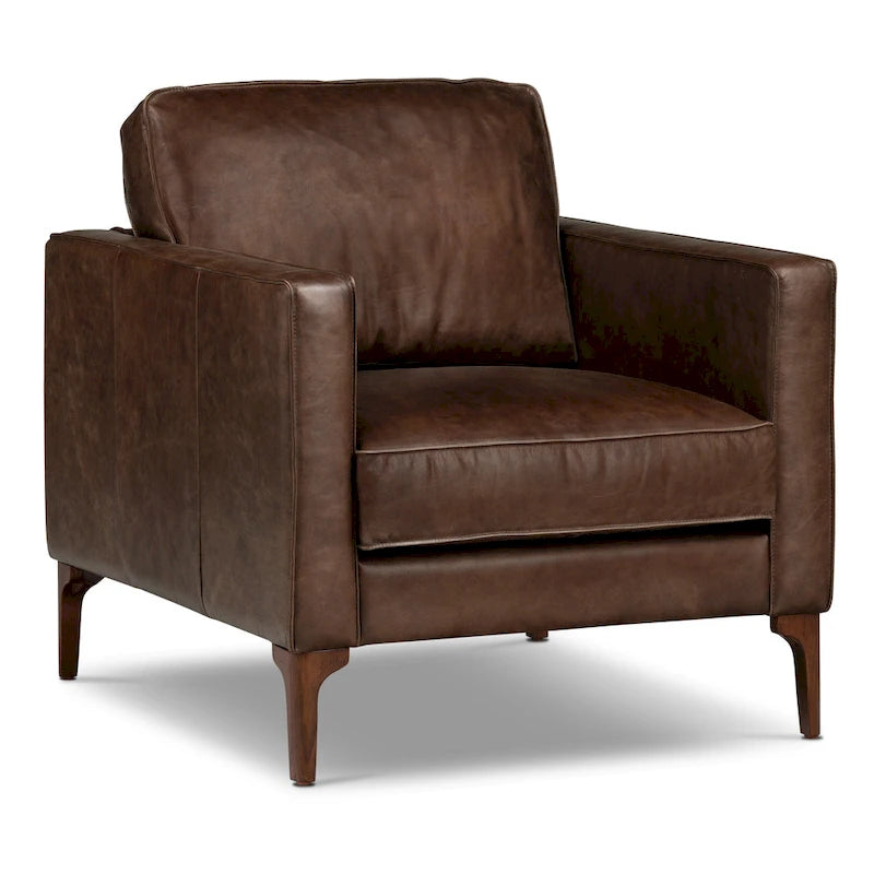 Poly & Bark Mateo Lounge Chair - Full Grain Genuine Italian Leather