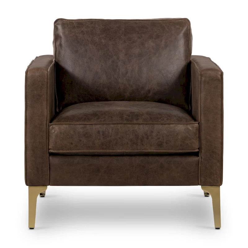 Poly & Bark Mateo Lounge Chair - Full Grain Genuine Italian Leather