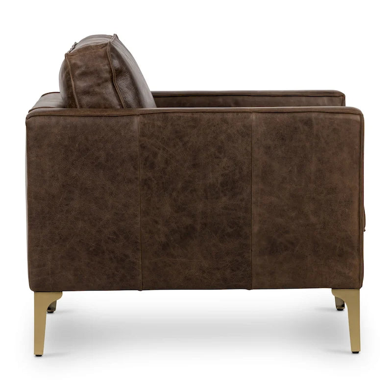 Poly & Bark Mateo Lounge Chair - Full Grain Genuine Italian Leather