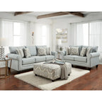 Grande Mist Round Arm Transitional Baby Blue Sofa