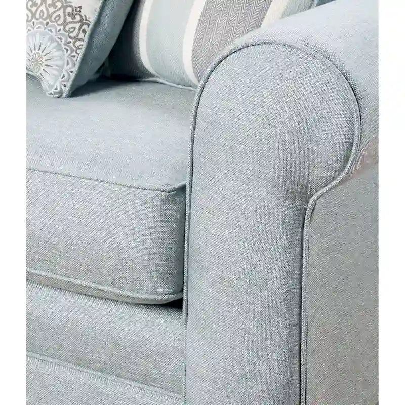 Grande Mist Round Arm Transitional Baby Blue Sofa
