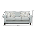 Grande Mist Round Arm Transitional Baby Blue Sofa