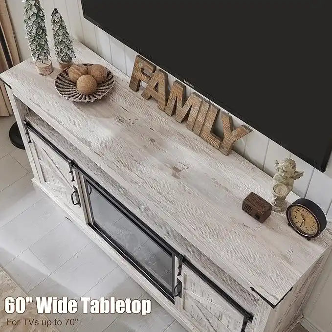 Farmhouse Fireplace TV Stand, Entertainment Center, Media Console