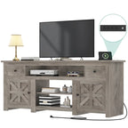 Moasis 70 Farmhouse TV Stand, Entertainment Center with Power Outlet for TVs Up to 80 Inch - 70L x 15.5W x 30H