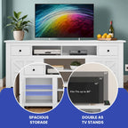 Moasis 70 Farmhouse TV Stand, Entertainment Center with Power Outlet for TVs Up to 80 Inch - 70L x 15.5W x 30H